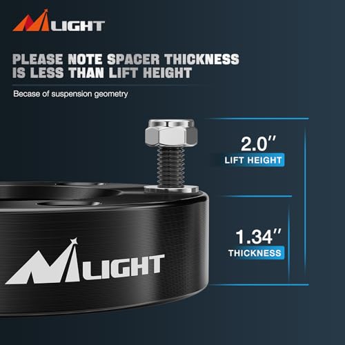 Image of Nilight 2 inch Front Leveling Kit Compatible with Chevy Silverado 1500 /GMC Sierra 1500 2007-2023,2 Inch Front Strut Spacers Leveling Kits 2011 2012 2013 2014 2015 2016 2017 2018 2019 2020 2021 2022 2023