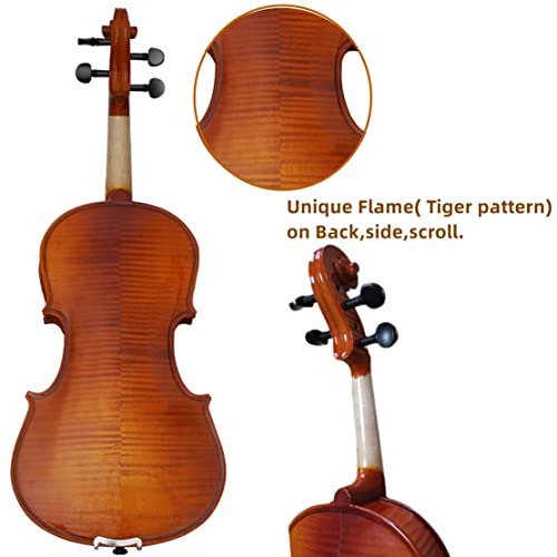 Kayata Adult Kids Violin Instrument – 1/2 Size Acoustic Violin With Bow, Case, Metronome & Extra Strings,Students & Beginner Violin, ﻿Maple Varnish Ebony Fittings. #TOP4