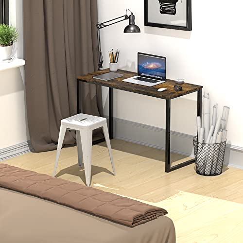 Image of SHW Mission 32-Inch Home Office Computer Desk, Rustic Brown