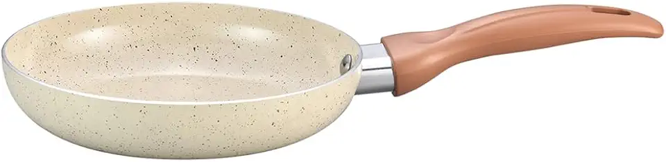 Oikos - Frigideira 18cm Antiaderente de Revestimento Cerâmica Terrara Bege com 5 Camadas para Fogão a Gás, Elétricos, Cerâmicos e Halogênio