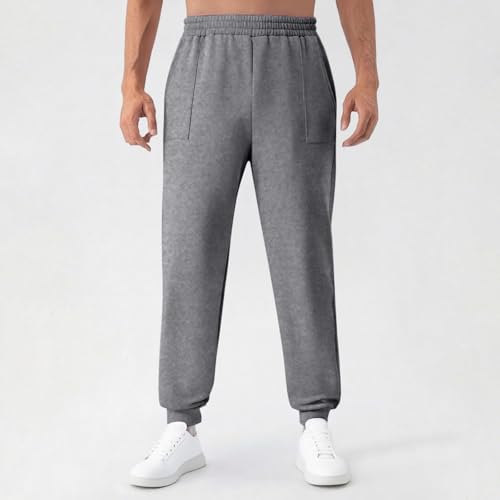 Mens Sweatpants Solid Color Joggers Trousers with Pockets Elastic Waist Casual Baggy Athletic Pants Fashion 20252