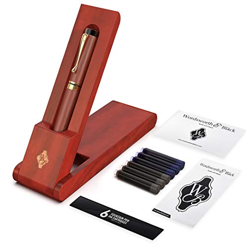 Image of Wordsworth and Black's Luxury Wooden Bamboo Fountain Pen Gift Case Refillable Calligraphy Pen Converter-Smooth ink Pen Flow For Precision Writing, Calligraphy, Journaling, Drawing