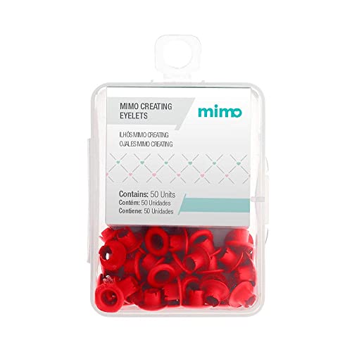 Mimo Ilhós Creating - Redondo - Vermelho Puro - 4,5 mm - 50 Unids - Ideal Para Projetos de Scrapbook