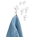 InterDesign Plastic Power Lock Suction Cup Hooks for Hanging Loofahs, Towels in Master, Guest, Kids' Bathroom, Set of 6, Clear