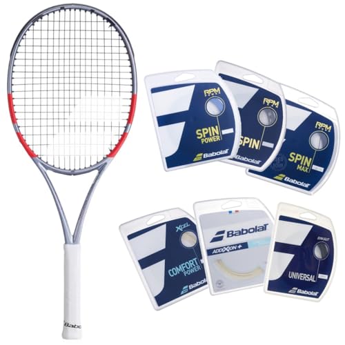 Babolat Pure Strike 100 16x19 4th Gen Tennis Racquet (Carbon Grey) Strung with Your Choice of String