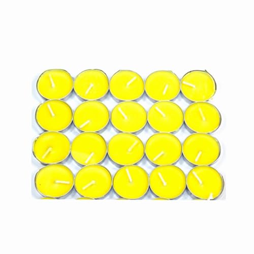 PLUS HOME Velas de Té Citronela, Tealight Citronela Perfumada Antimosquitos Velas Citronela - Pack Velas, 4,5 Horas de Combustión (Velas de Té X20)