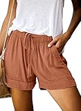 Elapsy Drawstring Elastic Waist Summer Jersey Slim Loose Fit Shorts with Pockets for Junior Summer R