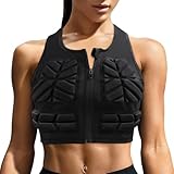 DGXINJUN Padded Vest for Women, Female Football Impact Chest Rib Protector, Girls Compression Vest Breast Protection for Softball Soccer Basketball Football Rugby, Women's Racerback Youth Aldult