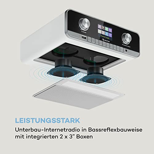 auna Connect Soundchef MKII Küchen-Unterbauradio, Bluetooth Freisprech-Einrichtung, Ambientelicht, 2,4" TFT-Farbdisplay, WiFi, Spotify Connect, DAB+/UKW/Internetradio, AUX-In, Fernbedienung, weiß – Bild 4
