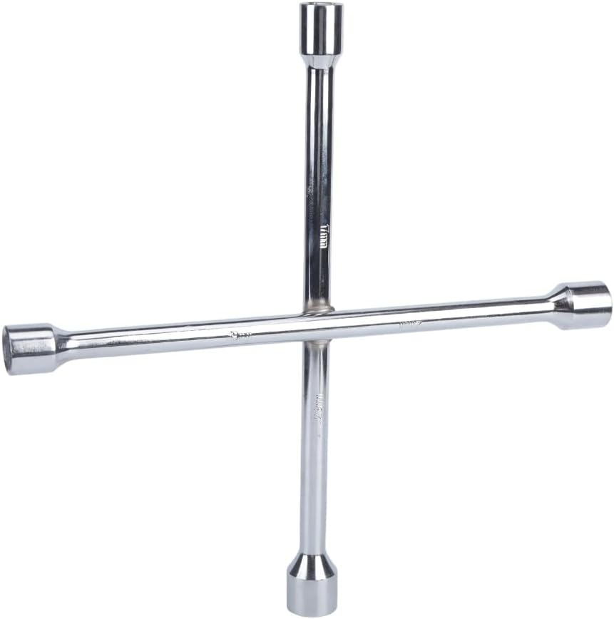 Crosses Lug Wrench 14 Inch 4 Socket Wheel Nut Tool for Tire Changes, Roadside Emergencies and Routine Wheel Maintenance