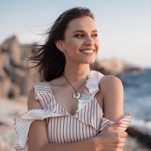 Azora Metallic Silver Loops Necklace Brown Suede Choker Necklace For Women Vintage Bohemian Long Leather Necklaces Western Boho Necklace thumb #1