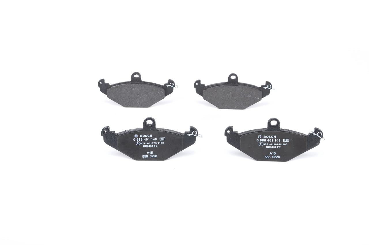 Bosch BP597 - Pastiglie Freni Auto, Asse Posteriore - Qualità Bosch - Riduzione Del Rumore E Della Polvere - Certificazione ECE-R90 - Senza Rame - 1 Confezione Da 4 Pastiglie-image