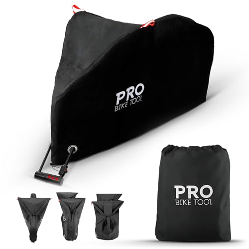 Pro Bike Tool Bike Cover for Outdoor Bike Storage - Stationary L for 1 Bike - Heavy Duty Riptstop Material, Waterproof and Anti-UV - Bicycle Cover Protection for Mountain & Road Bikes, Bike Tent