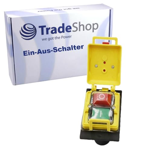 Trade-Shop Interruptor eléctrico de encendido y apagado con 5 contactos para herramientas de maquinaria estacionaria/incluye tapa junta plana cubierta de PVC