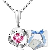 [EVER FLAWLESS] 【日本製】 ネックレス レディース シルバー スワロフスキージルコニア採用 ホワイトデー お返し 彼女 妻 記念日プレゼント ピンク ベネチアンチェーン 45cm 女性 クリスマス プレゼント 20代 30代 誕生日 金属アレルギー対応