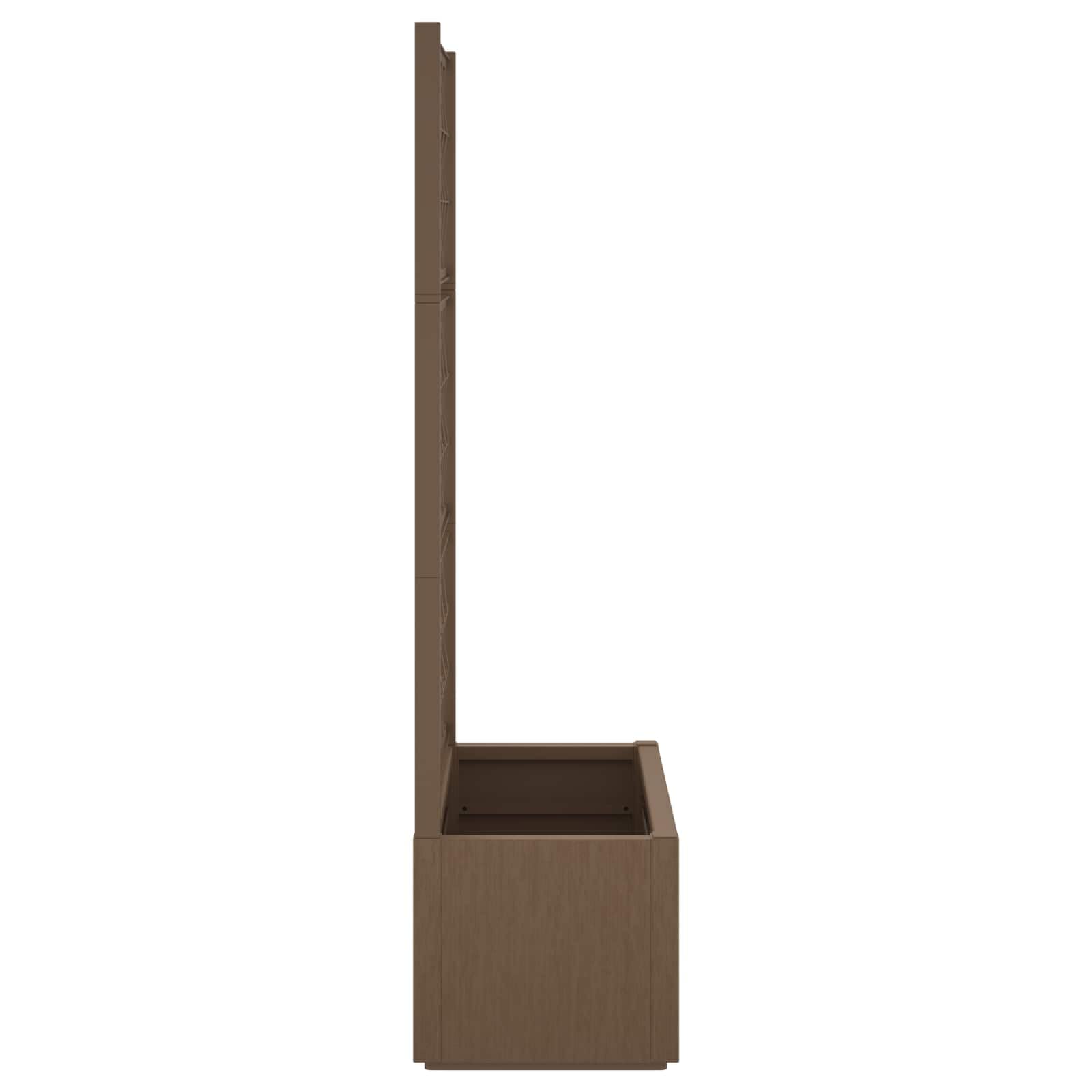 vidaXL Maceta de jardín con Enrejado Marrón 80 x 36 x 140 cm PP, Jardín y Terraza, Macetas Modernas, Materiales Resistentes al Sol, Caja para Plantas, Enrejado para Vides