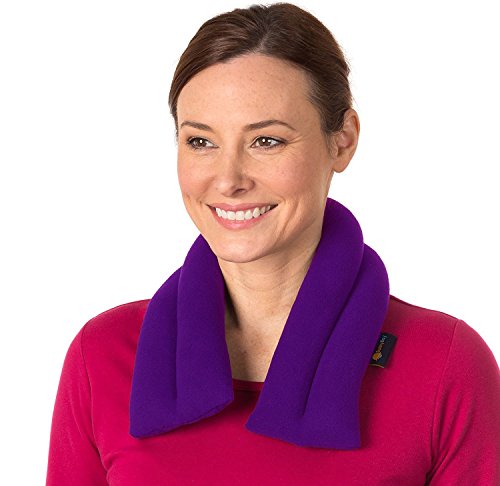 Microwave Heating Pad for Neck and Shoulders Pain Relief - Whole Wheat Filled Heat Pack Microwavable - Weighted Neck and Shoulder Wrap - Non Electric & Portable Bean Bag Pillows by Sunnybay (Purple) - Thumbnail 4