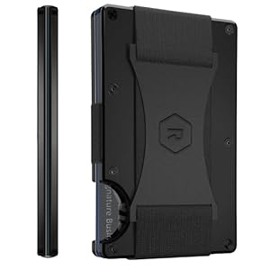 RIDGE wallets for men – The Ultimate RFID Wallet for Modern Dads – Slim, Stylish, and RFID Blocking – Aluminum Card & Cash Strap Wallet (Black)