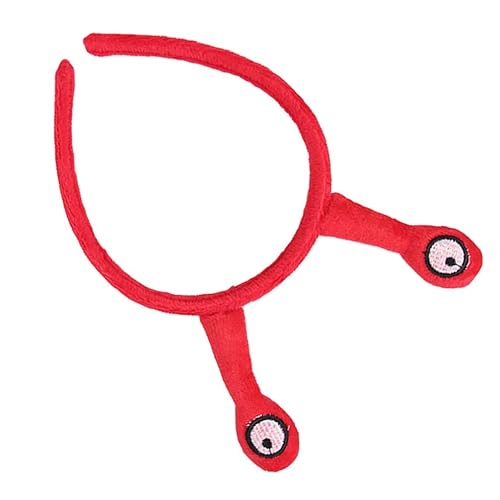 Vista 2 de Beaupretty Diadema de 3 piezas de caracol, maquillaje de caracol, tentáculos de caracol, cuidado de la piel de caracol, lindo y divertido spa (rojo)