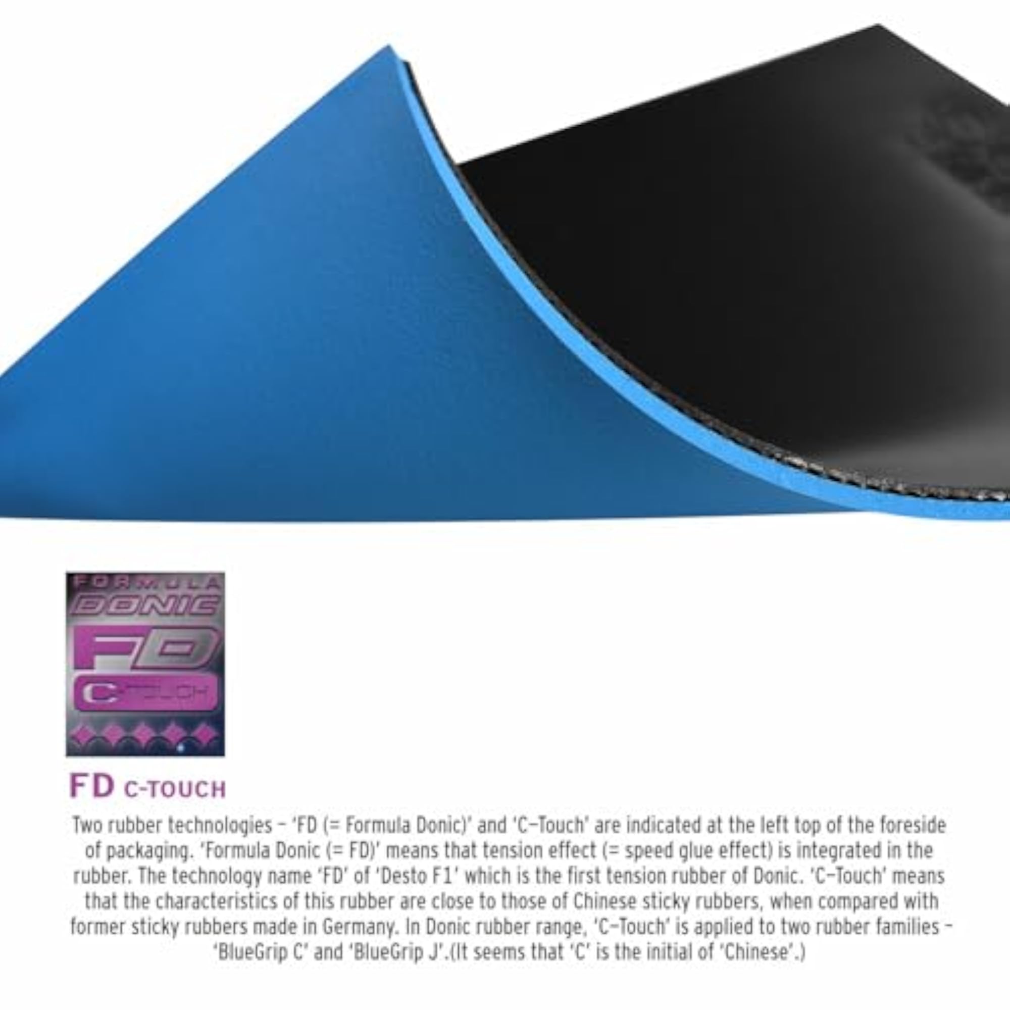 Bluegrip J1 Max Table Tennis Rubber, Black