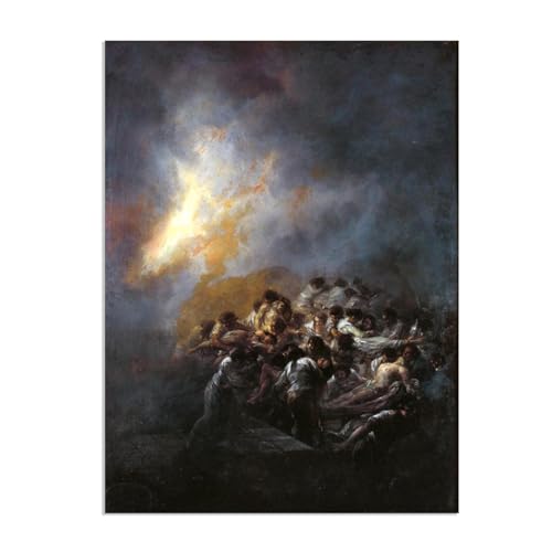 Peinture Francisco Goya Feu la nuit pour créer une ambiance galerie d'art dans votre salon