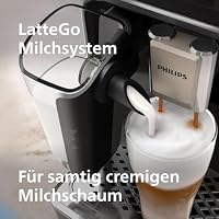 PHILIPS Serie 5500 Kaffeevollautomat – LatteGo Milchsystem, 20 heiße und kalte Kaffeespezialitäten, 40% leiser mit SilentBrew, QuickStart, Schwarz/Grau (EP5544/50) – Ansicht 6