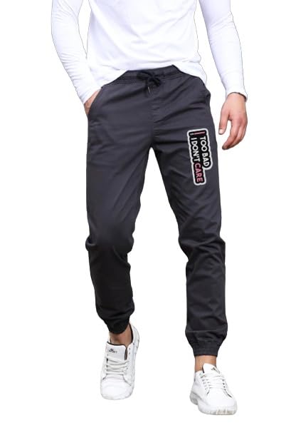 Dont Care Print Relaxed Fit Jogger Trackpant with 2 Side Pockets for Men
