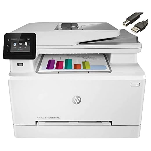 HP Color Laserjet Pro M283fdwA Wireless All-in-One Laser Printer, Print Scan Copy, Remote Mobile Print, Auto 2-Sided Printing, 22 ppm, 250-Sheet, Works with Alexa, Bundle with JAWFOAL Printer Cable