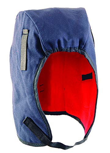 OccuNomix Navy Blue 100% Cotton Twill Hot Rods Classic Regular Length Winter Liner with Fleece Lining, Insulated Ear Barrier and Warming Pack Pockets (Warming Pads Sold Separately), Regular Length (9-10.5)