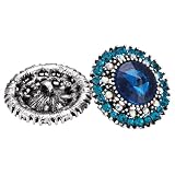 Rytenz 2 Pcs Rhinestone Buttons, Crystal Embellishments Buttons for Clothing Jewelry Making DIY Decoration Bottons for Sewing Crafts Wedding Bridal (Lake Blue)