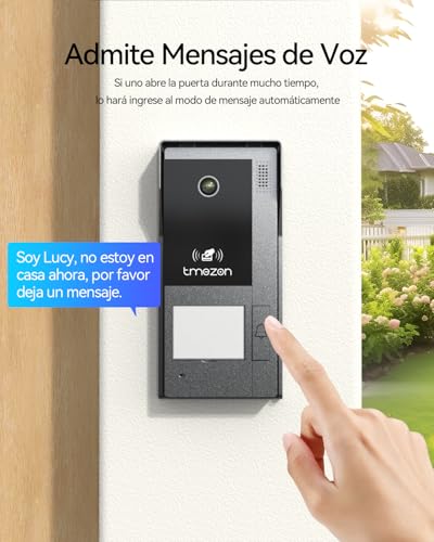 TMEZON Videoportero WiFi 2 Hilos,1080P Timbre Video Sistema Intercomunicador,Pantalla táctil IP de 7",Detección de Movimiento Humano,Desbloqueo por App/Tarjeta RFID,Grabación y reproducción,1 Familia - imagen 7
