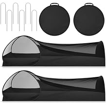 2 Pack 82.6 Inch Single Person Pop up Tent, 1 Person Foldable Mosquito Net Tent with Storage Bag for Outdoor Trips Camping