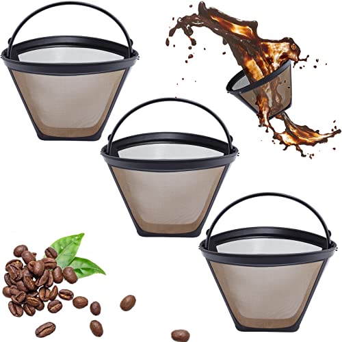 Reusable Coffee Filter Replacement Compatible With Ninja Coffee Brewer Cfp201 Cfp301 Cp307 Cf021 10-12Cup Coffee Maker, #4 Fine Mesh Filter For Easy Clean Permanent Coffee Filter (3Pack ) #TOP4
