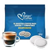 Café DECAF (10 Paquets de 18 Dosettes - tot. 180) compatible avec Senseo, café décaféiné
