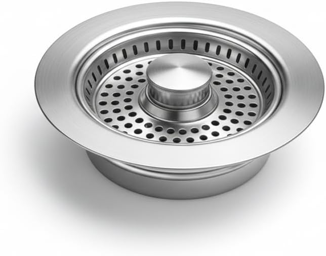 3 in 1 Premium Pop-Up Sink Strainer Stopper 1-Pack, SUS 304 Stainless Steel Drain Filter, Universal Fit 2.95–3.42 in Kitchen Sink, Bar Sink (1-Pack)