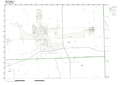 ZIP Code Wall Map of Rochelle, IL ZIP Code Map Laminated: Amazon.com ...