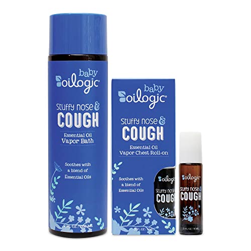 Oilogic Baby Bath Essentials - Stuffy Nose & Cough Bundle - Vapor Bath Relief And Roll-On Essential Oil Blend For Babies & Toddlers #TOP7