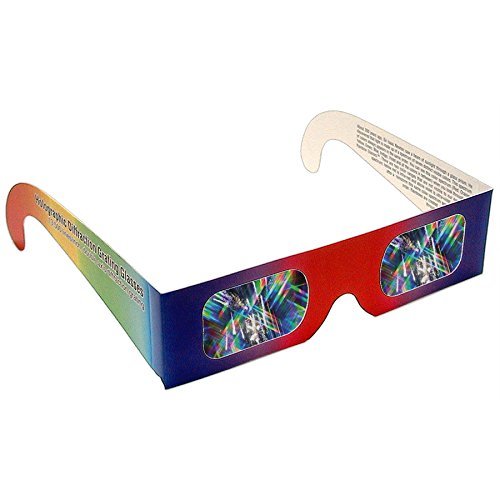 Rainbow Symphony Diffraction Grating Glasses – Educational 13,500 Lines/in. Double Axis 10 pc