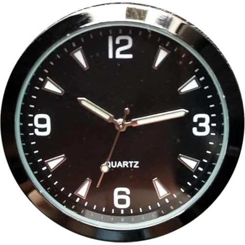 Joxoilso多機能 蛍光 カーダッシュボード時計車ミニオートクロックカークロックリフィットインテリア明るいクォーツアナログウォッチ装飾品付き装飾品クール装飾 車の時計の文字盤発光車の電子時計の装飾品ミニポータブル小型車 (Black)