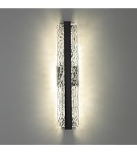 Faziyo Modern Crystal Wall Sconce, 24 Inch Hardwired Wall Lamp