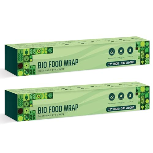 Image of Robustt 200 Meter x 12 Inches Bio Food Wrap Cling Film for Food Wrapping (Pack of 2) | Keeps Food Fresh Eco-Friendly Transparent Wrapping roll | Ideal Cling Film for Food Wrapping