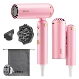 Dual Voltage Travel Hair Dryer with Diffuser, Ionic High-Speed BlowDryer.