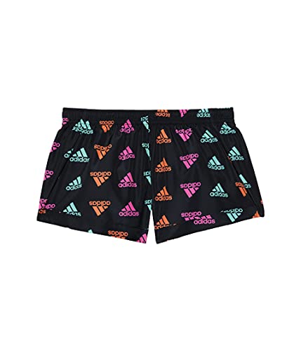 Short tissé imprimé adidas pour fille noir et rose en taille 14 ans