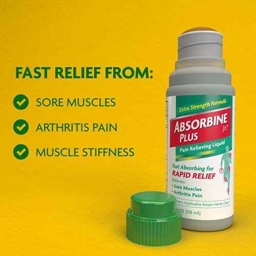 Absorbine Jr. Extra Strength Pain Relieving Liquid, Liquid Pain Reliever, Pain Relief For Joint, Arthritis, Nerve Pain And Muscle Soreness Relief, 4 Oz #TOP2