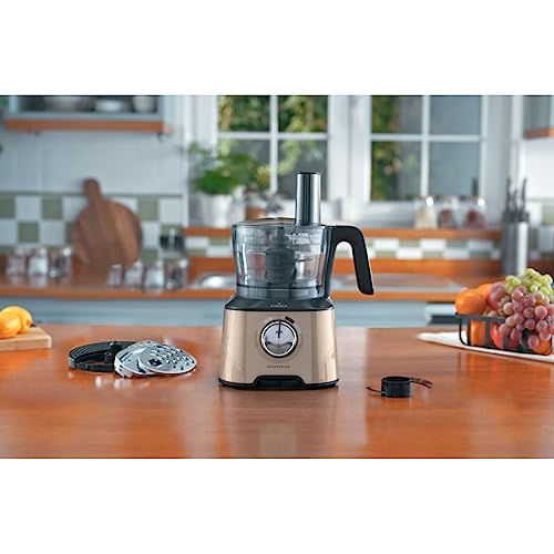 Karaca Mastermaid Power - Juego de procesador de alimentos multifuncional 10 accesorios en 1, potencia de 2000 W, 1,5 L, cuenco ancho de 3,3 libras, pies antideslizantes, función de trituración de