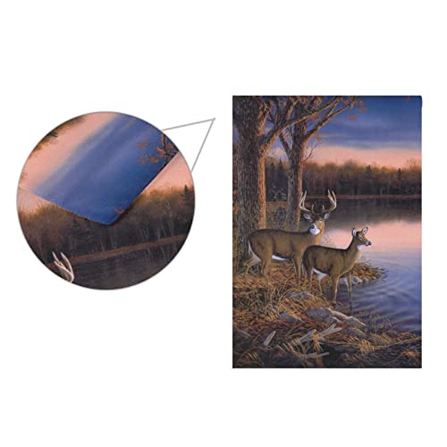 Naanle Fall Autumn Landscape Double Sided Polyester Garden Flag 12 X 18 Inches, Animal Deer In Autumn Forest Decorative Flag For Party Yard Home Decor #TOP2