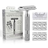 【 世界で愛される 王道のシェーバー 】 ロックウェル レイザー Rockwell Razors 6C ［ 6段階 調整 クロム合金 ］ 高級 ひげ剃り 両刃 カミソリ 敏感肌/替刃 5枚付 [正規品]