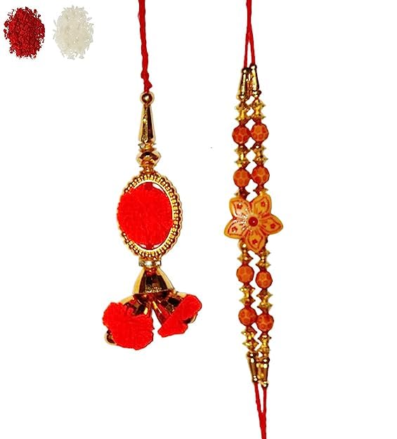 NITYAM ENTERPRISES Fancy red Lumba & Wooden Flower rakhi For Bhaiya Bhabhi/Sister/Brother/Adult/Flower/Rakhi With Roli (NE 213) (B0CCK3PV25) Amazon Price History, Amazon Price Tracker