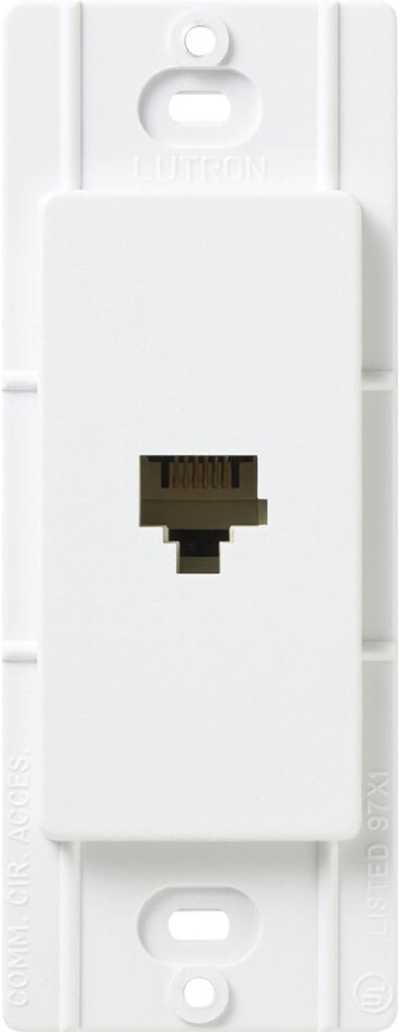 Lutron SCPJSW Satin Colors Phone Jack, Snow Outlet Plates
