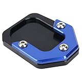 QWUUYEC Placa de Ampliación para Soporte Lateral de Motocicleta, Extensión para Caballete, CNC Aluminio, 80x62mm - Mayor Estabilidad, Protección Anticorrosión, Para C400X 2018-2021 y (Azul)